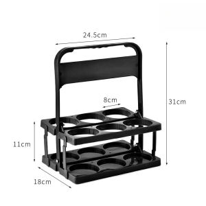 JACIRCLE Portable Foldable Handheld Plastic Beer Rack 4/6Hole Beer Bottle Basket Beverage Display Storage Holder Reusable Drink Holder