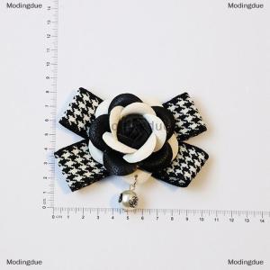 [COD] Modingdue summer Korean-style headwear with a black checkered bow a popular and simple leather band accessory