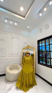 REALPICT COD DRESS SANTIKA SUPER MAYUNG BAHAN CERUTY PREMIUM LD 110 PB 140 TERBARU TERMURAH TANGAN PERTAMA KONVEKSI