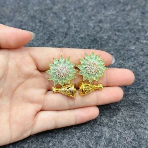 Anting Sumpel Zirkon Padi Premium Mewah Wanita Elegan High Quality Motif Baru