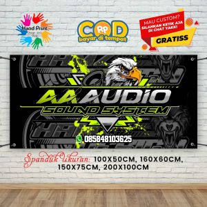 Cetak Spanduk Banner Audio Hijau Elang MMT Spanduk Custom 200x100