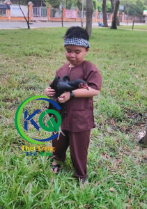 Bộ quần áo BÀ BA CHO BÉ Vui Chơi - quần Lửng - VẢI PHI BÓNG - Màu Nâu - Size từ 7 đến 45kg