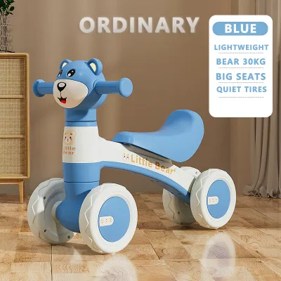 Christmas Gift Balance Bike for Kids 1-5 Years Old 4 Wheel Kids Bikes with Music and Light Baby Walker Safety Baby Bike Toddler Scooters for Children