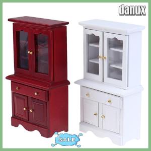 danux 1/12 dollhouse Miniature Furniture ตู้ไม้อเนกประสงค์ตู้หนังสือรุ่น Toy
