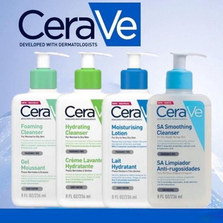 CeraVe Facial Cleansers /SA Smoothing Cleanser 8oz/Foaming Cleanser ...