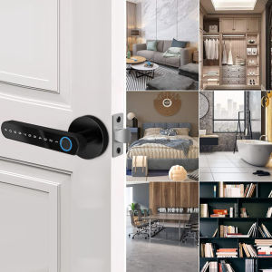 TUYA Apps Fingerprint Smart Door Lock Security Electronic Door Lock fingerprint door lock 50 fingerprint 100 password