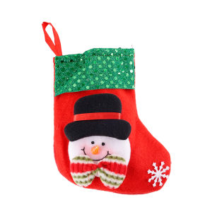 YESPERY 1/4Pcs Christmas Socks Gift Candy Bag Snowman Santa Elk Pattern Xmas Tree Hanging Ornament Party Home Fireplace Decoration
