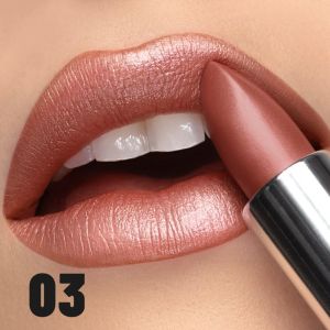 MUSASI Glitter Pearlescent Lipstick Waterproof Matte Metallic Lipstick  Non-stick Cup Lip Glaze Women