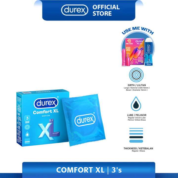 Durex Comfort Condoms XL 3's [For man] Basic, Large size 56mm (Safety