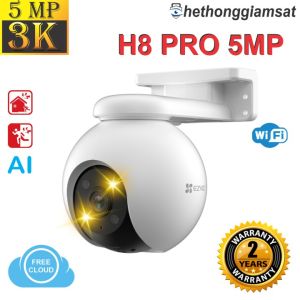 (Giá Sốc) Camera Wifi Ngoài Trời EZVIZ H8 Pro 5MP 3K - Màu Bang Đêm Xoay 360 độ Đàm Thoại 2 Chiều - Ezviz Chính Hãng Bảo Hành 24 Tháng