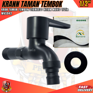 Kran Air MAVIS Hitam 1/2" Engkol Keran Taman Tembok Warna Hitam Doff Tipe Engkol MAVIS Drat 1/2 inch Kuat Tahan Lama