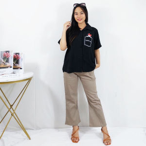 KEMEJA WANITA SWEET LOVE CRINKLE KATUN PREMIUM GL FASHION