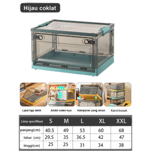 SALVO Storage Box Organizer Box Baju Lipat Kotak Penyimpanan Keranjang Pakaian Serbaguna kotak penyimpanan plastik Buku organizer Penyimpanan lipat berkapasitas besar yang dapat dilepas