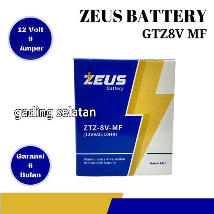 Aki kering ZTZ8V GTZ8V 9 Amper Zeus aki motor Nmax Old Aki