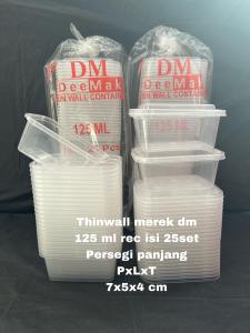 THINWALL KECIL 125ML PERSEGI PANJANG/KOTAK MAKAN 125ML/KOTAK KECIL ISI 25 SET