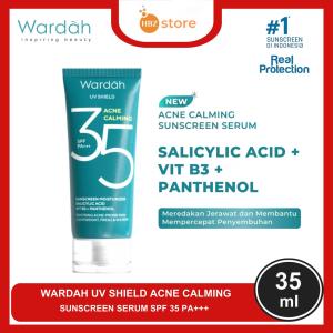 Wardah UV Shield Acne Calming SPF35 PA+++ 35mL - Sunscreen Untuk Jerawat Komedo dan Kulit Berminyak