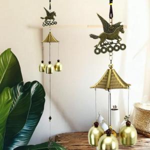 Hmeme Retro ngựa kim loại chuông gió sân vườn Chuông gió ngoài trời phòng treo trang trí thủ công trang trí nhà