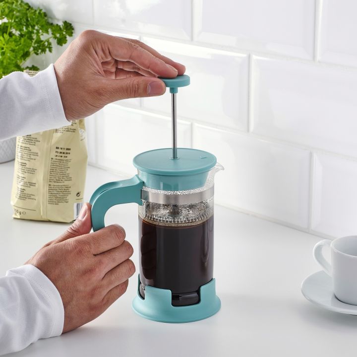 IKEA Coffee French Press UPPHETTA 0.4L (dark turquoise) Lazada