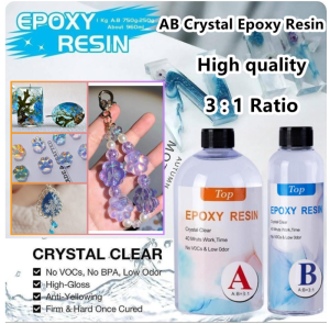 Epoxy Resin Set 1Kg (Hardener Included) 3:1 Ratio Jewelry Making Tabletops And Countertops Repairing