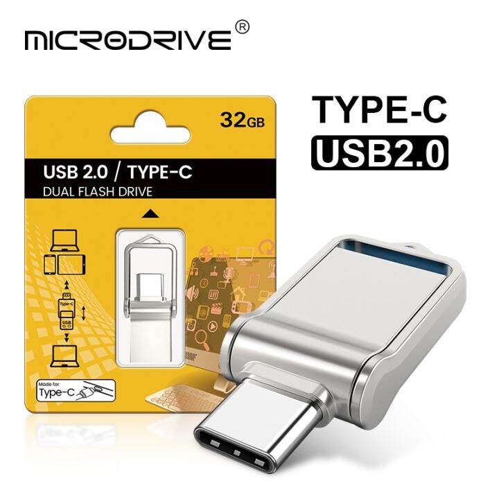 Usb Flash Drive 32gb Otg Metal Usb 20 Pen Drive Key 64gb Type C High Speed Pendrive Mini Flash 9822