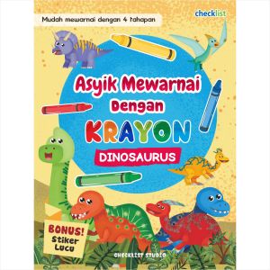 Buku Aktivitas Anak Asyik Mewarnai Dengan Krayon Dinosaurus Bonus Stiker