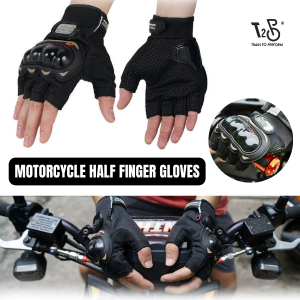 T2P Motorcycle Protective Half Finger Gloves Pro Biker Palm Protections