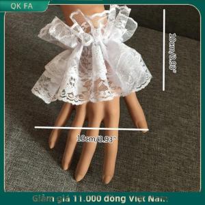 QK FA ✨ Lolita tay áo cổ tay còng Xù Hoa Đen ren đàn hồi Vòng đeo tay nữ thanh lịch găng tay ren ngắn Halloween
