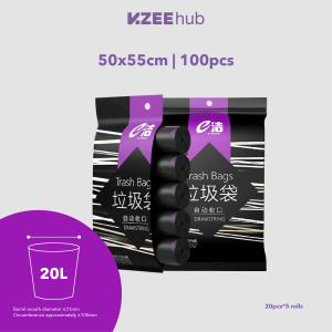 KZEEhub Drawstring Trash Bag 3 Sizes Disposable Rubbish Plastic Durable Thick Garbage Bag Plastik Sampah High Quality