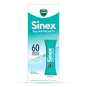 Dung dịch muối đẳng trương rửa mũi VICKS SINEX SALINE PACKETS 60 refill paclkets của Mỹ