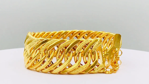 MJ Jewellery 375/9K Gold Hollow Double Centipede Chain Bracelet T025