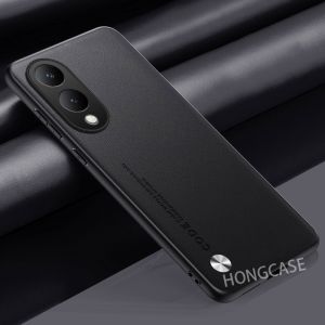 Casing For vivo Y17S vivoY17S Y17 17S 4G 2023 Plain Skin Leather phone case Silicone Bumper Shockproof Protect Hard Back Cover