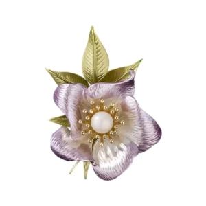 Ghim Cài áo hình hoa nhẹ với tính năng pin an toàn cánh hoa tinh tế chi tiết phụ kiện đa năng