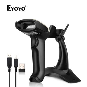 Eyoyo USB Wired 2D Barcode Scanner with Adjustable Stand and Auto Sensing 1D QR Screen Image Scanner PDF417 Data Matrix Code Scanning Handheld Barcode Reader work with Windows Mac OS Linux Computer