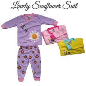 Litte Beibe 1pcs Lovely Sunflowers Pajamas 0-5 Bulan