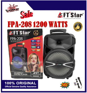 FT-Star 8" LED Party Speaker with Bluetooth Micro SD FM and Free Mic and Remote FPA-208