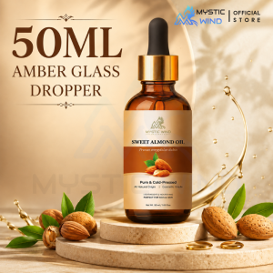 Sweet Almond Oil 100% Pure & Natural – Cold Pressed | Minyak Badam untuk Kulit Rambut & Urutan