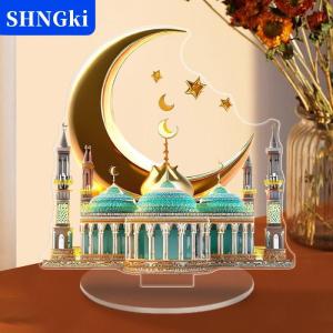 [COD] 🔥🔥🔥SHNGki 2D Acrylic Moon Craft trang trí cho ramadan lâu đài nhà thờ kiến trúc lslamic trang trí hồi giáo gia đình thu thập bảng Quà Tặng