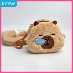 JCSYFAC Dễ thương phim hoạt hình sáng tạo capybara sang trọng đồng xu Ví Dây Kéo Ví Keychain tai nghe nhỏ Son môi túi mini ví tiền Túi Quà Tặng