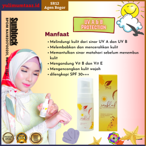 Sunblock SR12 Original / Sun Care Sunscreen Sun Protection Lotion dengan SPF 30+++ Pelindung Kulit Wajah dan Wajah dari Sinar UV A & UV B Atasi Belang pada Wajah / Pelembab dan Pencerah Kulit / Aman Remaja BPOM