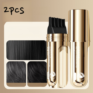 ปากกาทัชอัพสีผมแบบใช้แล้วทิ้งหลอดสีทองพร้อมซี่หวีสำหรับปิดผมขาวชั่วคราวโดยไม่ซีดจาง快速美发笔