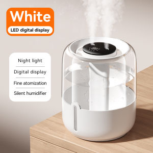 AIMO Double spray humidifier large capacity – Ultra-Quiet Bedroom & Office Air Moisturizer with LED Night-Light & Digital Display Baby-Safe Desktop Humidifier