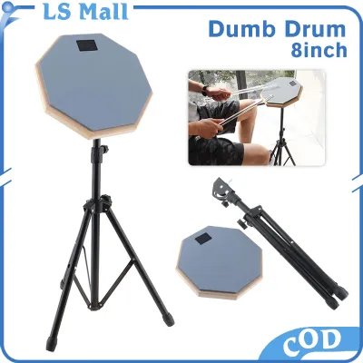 Dumb drum kit 8 Inch Rubber Wooden Dumb Drum Practice Drum Pad with Adjustable Stand for Training