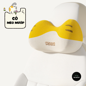 [HCM] Gối Tựa Đầu - Tựa Lưng Icaroom Space Cotton Form Bé Mèo Cao Cấp Mịn Màng Êm Ái Cho Xe Ô Tô