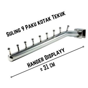 Gantungan Baju Suling Pipa Kotak 9 Titik Tekuk Hanger Kualitas (L) / Hanger Suling Pipa Kotak 9 Titik Tekuk Gantungan Baju Display Toko