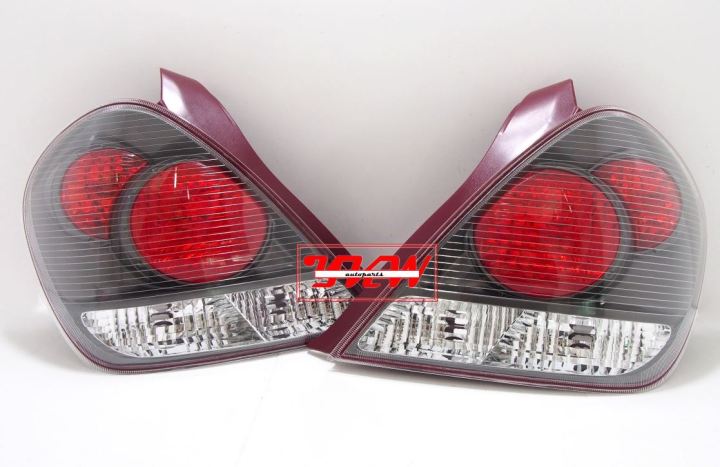 Wolfx Pair LED Tail Lights Smoke Lens For Nissan Sentra 2000-2003 Rear Brake Lamps L+R