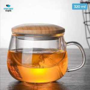 One Two Cups Gelas Cangkir Teh Tea Cup Mug with Infuser Filter - C225