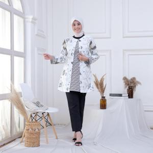 Atasan Wanita - Tunik Bolero   -Kemeja Batik Lengan Panjang Standar Jumbo M L XL XXL