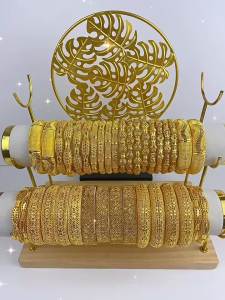 Thời Trang Dubai Cô Dâu 24K Vòng Tay Trang Sức Cưới Cô Dâu Nigeria Mạ Vàng