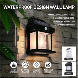 Lampu Dinding Tenaga Surya Lampu Taman Solar Panel Wall Lamp Sensor Otomatis