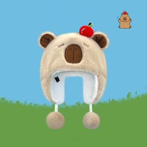 【Yohei】COD capybara หมวกเด็ก หมวกถักไหมพรม ทำให้หมวกอุ่น ปกป้องหูใบหน้า เนื้อผ้านุ่ม ใส่สบาย กันลม ขนาดศีรษะ 56-58 ซม.